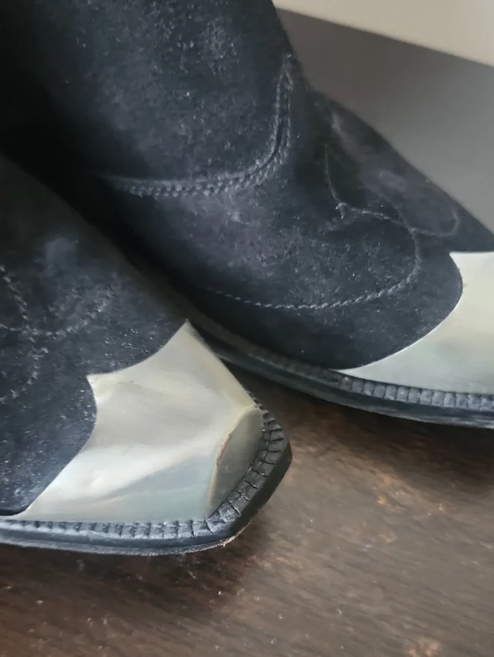 Represent black suede